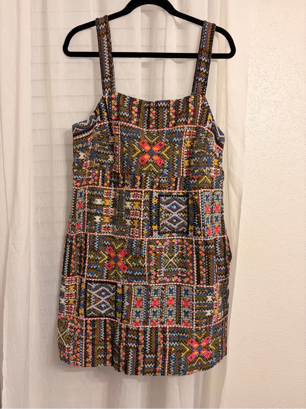 Anthropologie Multicolor Embroidered Shift Dress